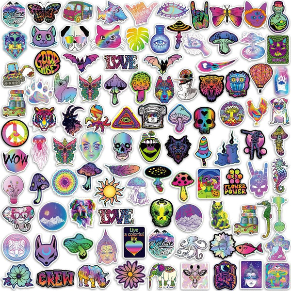 Trippy Stickers for Adults, Waterproof (50 Pcs) for Kindle, Water Bottles, Scrapbook