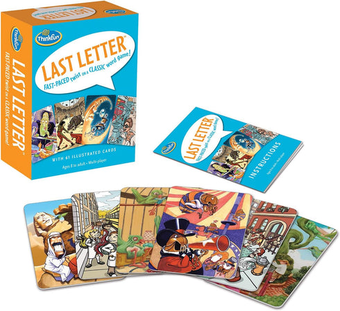 ThinkFun Last Letter Card Game - Quick Thinking Word Game | Engaging Artwork | Travel Friendly