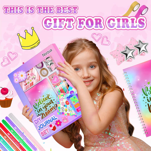 8-14 Nsrzua DIY Journal Kit for Girls,Toys for Ages and Birthday Gifts for Girls.