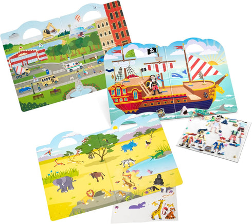 Set Melissa & Doug Adventure Puffy Sticker - Pirates, Vehicles & Safari Themes