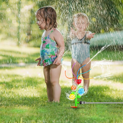 Outdoor Water Spray Sprinkler, Backyard Spinning Flower Toy for Fun Outdoor Play