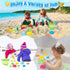 Set 3-10 RACPNEL Collapsible Beach Toys for Kids, Foldable Sand Bucket and Shovels with Mesh Bag, Sand Castle Building