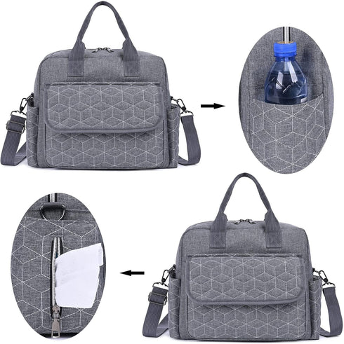 Diaper Bag Tote, Multifunction Travel Baby Changing Bag for Mom