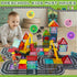 Set 3-5 4-8 5-7 3+ Magnetic Tiles Road with Crane for Kids Ages Preschool City Construction Kids Games Toddler Magnet
