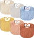 POIKSHARK 6-Pack Muslin Baby Bibs for Unisex Boys Girls, Cotton Baby Drool