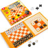 Coogam Magnetic Travel Chess Board Game, 3 in 1 Tic-Tac-Toe Checkers Set,