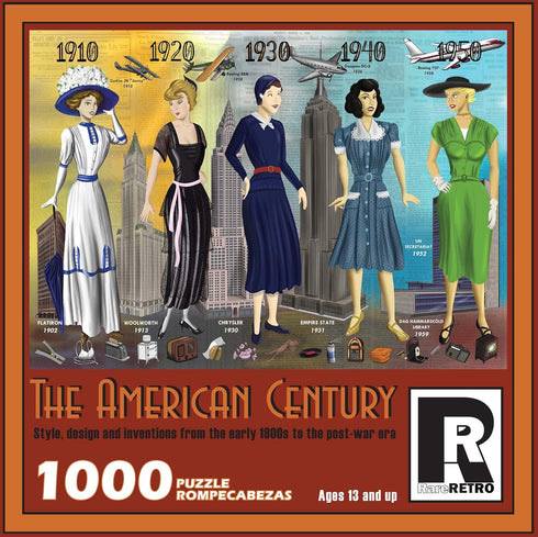 1000 Piece Jigsaw Puzzle for Adults and Families - The American Century - Design and Inventions from the 1900s