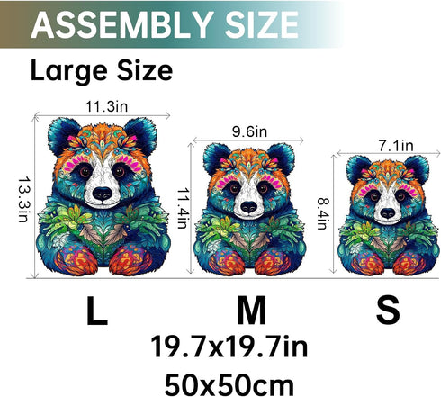 Wooden Jigsaw Puzzles for Adults, Unique Panda Shape Wood Cut Puzzles for Puzzle Lovers, Birthday Gifts for Family