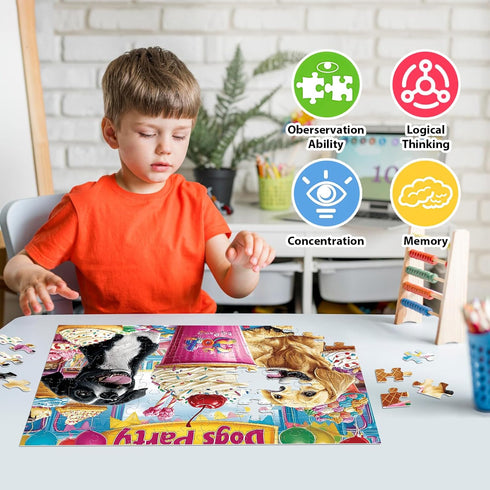 Jeacirio 4-Pack 100 6-8 8-10 100 4-6, Piece Puzzles for Kids Ages Year Old Large Piece Puzzles for Seniors Pieces