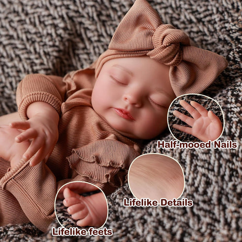 20 Inches 3+ ADFO Real Life Reborn Baby Dolls Girl Realistic Baby Doll Soft Vinyl Sleeping Newborn Baby Dolls
