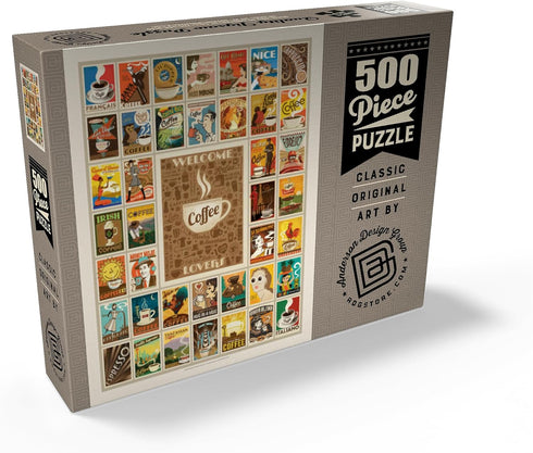 MyPuzzle Coffee Collection: Multi-Image Print, Vintage Poster - 500 Piece Jigsaw Puzzle