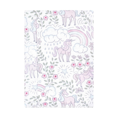 7pk, Hudson Baby Unisex Baby Flannel Burp Cloth Dreamy Unicorn, One Size