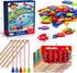 SpringFlower Wooden Magnetic Sight Word Fishing Game - Educational Toy for 3-6 Year Old Kids, Boys & Girls, Homeschool