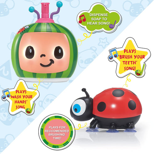 WOW! STUFF CoComelon Toys Musical Buddies, Singing Soap Dispenser and Toothbrush Holder, Pre-School Learning Toy
