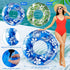 2 Pcs Large Inflatable Float Tube 47.24 Inches, Jumbo Tropical Leaves Pool Rings for Adults and Kids Summer Beach