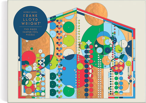Galison Frank Lloyd Wright Midway Mural – 750 Piece Foil Puzzle with Geometric Artwork and Gold Foil Accents