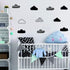 24 Pcs/Set Clouds Decal Vinyl Wall Sticker - Kids Room Nursery Decoration, Black Mural Art Decor for Bedroom