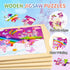 Sticeard 4-6,Unicorn Puzzles,24pcs 3-5,4 Pack 3 4 5 Wooden Puzzles for Kids Ages Princess Mermaid Fairy Kid Puzzles