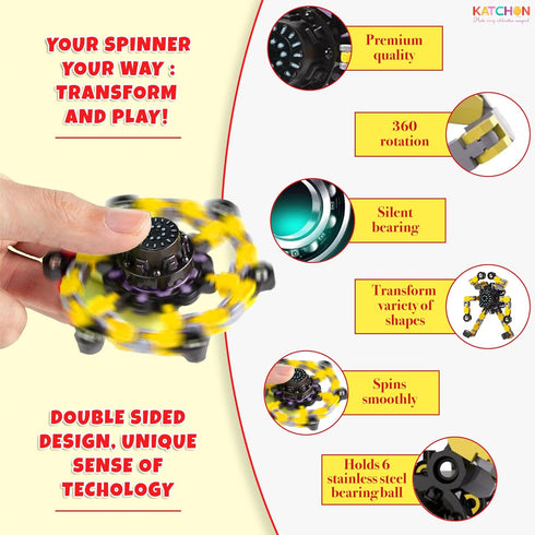 Pack 24 8-12, KatchOn, Transformable Fidget Toys Bulk - of | Robot Fidget Spinners Pinata Stuffers for Kids, Party