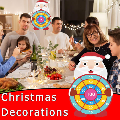 30” Christmas Decorations - Large Santa Claus Dart Board Game for Indoor Outdoor Parties