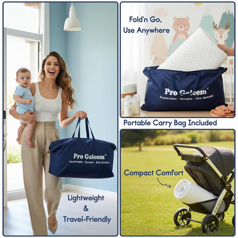 Pack (38"x26"), Pack Pro Goleem and Play Mattress Waterproof n Play Mattress Pad with Carry Bag, Firm Playard Mattress