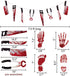Halloween Scary Decorations Set: Horror Banner, No One Leave Backdrop, Bloody Footprints, Handprints Floor Clings,