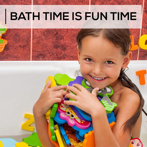 Set 52 Bath Foam Alphabet Letters Toys - Non-Toxic Bathtub ABC Letters for Kids Toddlers - Premium Educational Floating