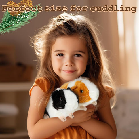 2pc Guinea Pig Stuffed Animals, Realistic Plush Cute Plushie Toys for Kids Birthday