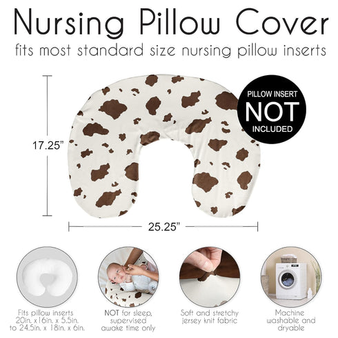 Sweet Jojo Designs Western Cow Print Boy Girl Gender Neutral Nursing Pillow Cover Baby Breastfeeding Slipcover Infant