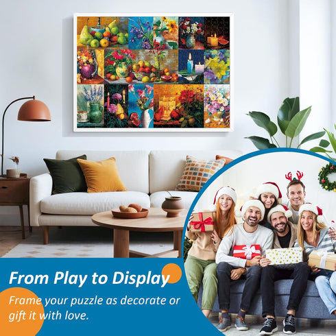 VoYouTwo 500 Gifts,20.5x15in Piece Puzzle for Adults,Still Life Beauty Puzzle for Adults,Flowers, Fruit and Vases