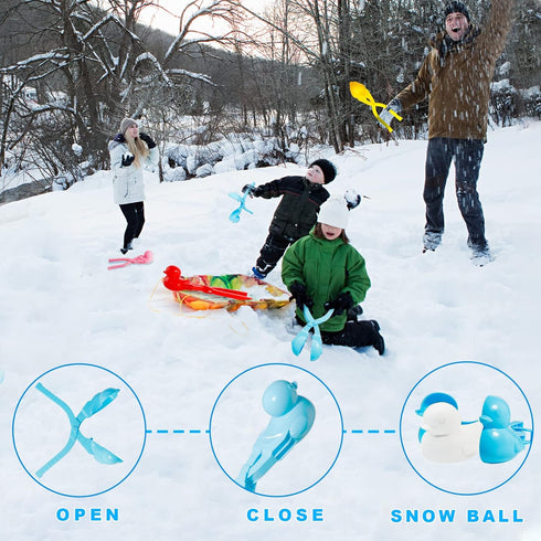 Snowball Maker Toys, Cartoon Duck Clip for Kids, Outdoor Sports Snowball Maker, Random Color (4)
