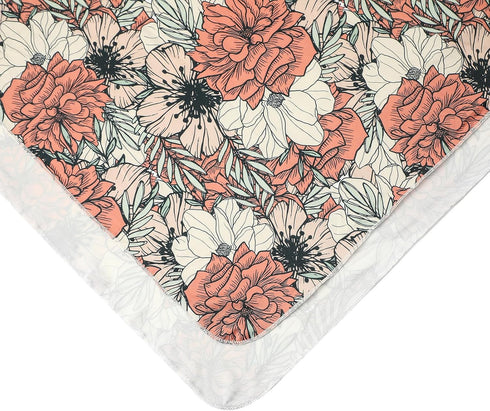 Galabloomer Newborn Receiving Blanket Headband Set, Baby Flower Swaddle (Cocal Almond)