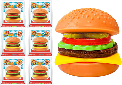 JA-RU Foodie Fusion Play Burger Deluxe Squishy Toy (6 Pack) Smushy Make