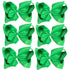 Huge Boutique Hair Bows Alligator Clips 6 Pcs 8 Inch for Women, Teens, Baby Girls (Green)