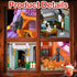 Set Set 1200 14 Magic House for Witches and Witches Building with Lights, Over Halloween Haunted House Building Blocks