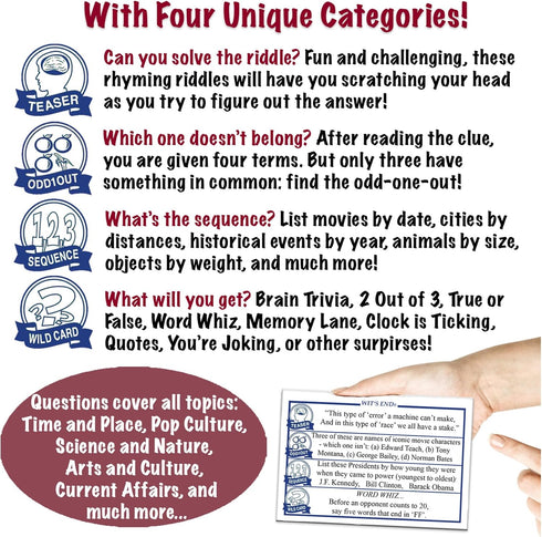 Wit's End - A Mind Challenging Trivia and Brain-Teasing Game for Adults & Family
