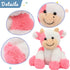 Hopearl Plush Cow Toy - 9 Inch Strawberry Pink Floppy Dairy Cattle - Cute Birthday Gift for Kids
