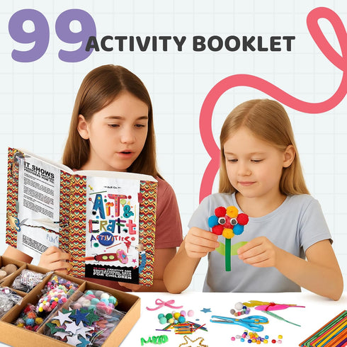A&R CO. 3000+ 99 3-5, 4-6, 6-8, 8-12 Pcs Arts and Crafts Supplies & Materials for Kids - Ultimate Bulk Craft Kit