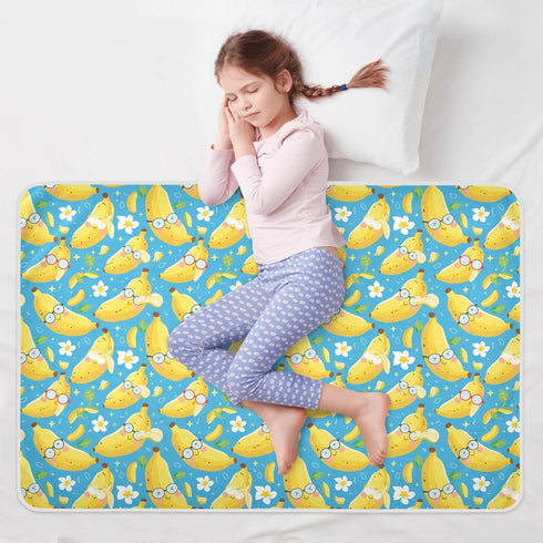 siphylline 52" 34" Cute Cartoon Banana Extra Large Resuable Potty Training Pee Pad Soft Absorbent Flat Crib Pads