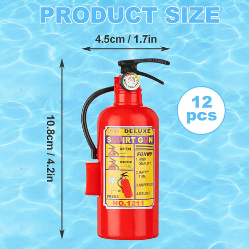 12Pack Summer Swimming Favors,4.2Inch CCINEE Fire Extinguisher Toys Mini Water Firemen Squirter Water Water Squirt Gun