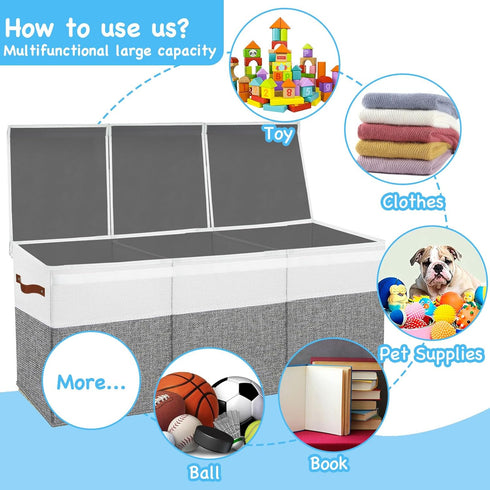 Large Toy Box Chest,Toy Storage Organizer,Storage Bins with Lids,Stuffed Animal Storage,Toy Bins