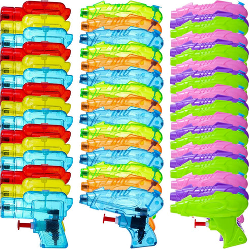 Threan 100 Pack Mini Water Guns - Colorful Plastic Squirt Pistols for Kids and Adults, Summer Pool Party Favors