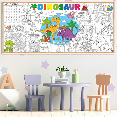 Naozinebi Dinosaur Giant Coloring Poster for Large Coloring Tablecloth Big Paper Sheets Page Dino Table Cloth DIY