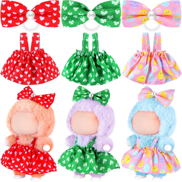 Simgoing 3 Pack Easter 17cm Doll Clothes Set Cute Pink Easter Egg Green