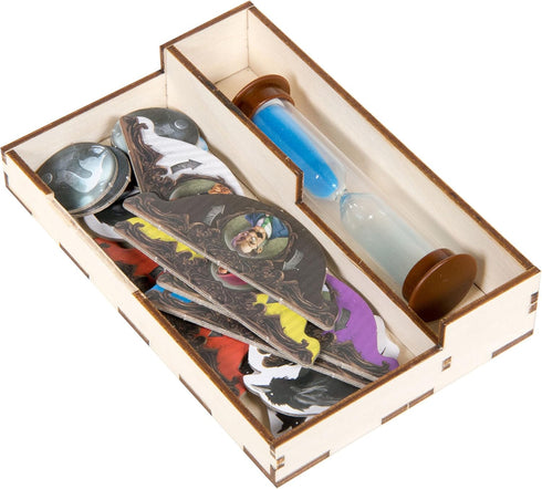 The Broken Token Mysterium Compatible Game Organizer, Wood Storage Box with Multiple Trays