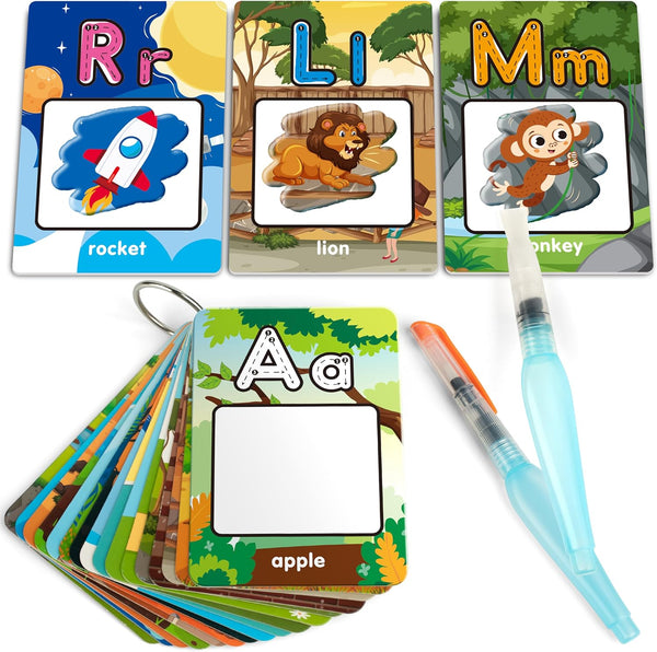 Coogam Water Coloring Alphabet Cards, Aqua Painting Water Drawing 26 Letters ABC