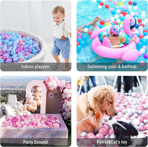 STARBOLO Ball Pit Balls, Pack of 150pcs Crush Proof Plastic Children's Toy Balls, Mermaid Ocean Balls for Birthday