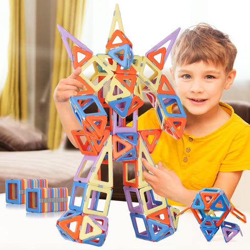 3+ Set 120PCS, MAGBLOCK Magnetic Blocks Magnet Tiles Educational Toys for Year Old Boys and Girls Gifts Learning by