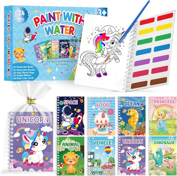 Elover 24 Water Coloring Books for Kids Party Favors - Bulk Mini Coloring