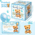 51 Spakon Pieces Bear Diaper Raffle Tickets with Box Blue for Baby Shower Supplies Game Decoration Gender Reveal Party